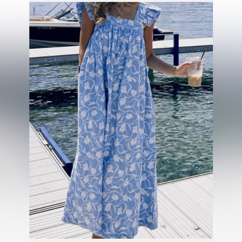 NWT Blue floral maxi dress